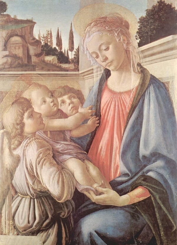 Madonna and Child and Two Angels, 1469 by Sandro Botticelli